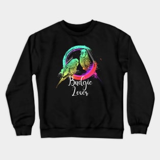 Colorful Rainbow Retro Budgies Budgerigar Budgie Lover Crewneck Sweatshirt